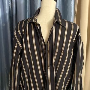 Perry ellis long sleeve striped button shirt
